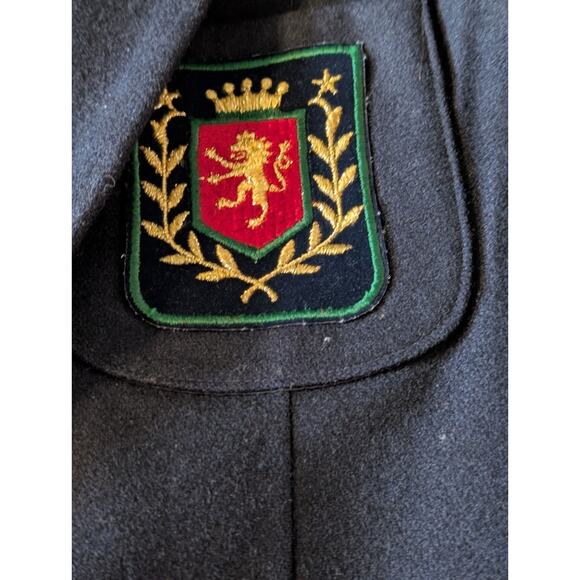 Academia 1970s rrrrRuss Navy Wool Blazer Women’s 14 | Gold Crest Button | Preppy - Picture 5 of 16